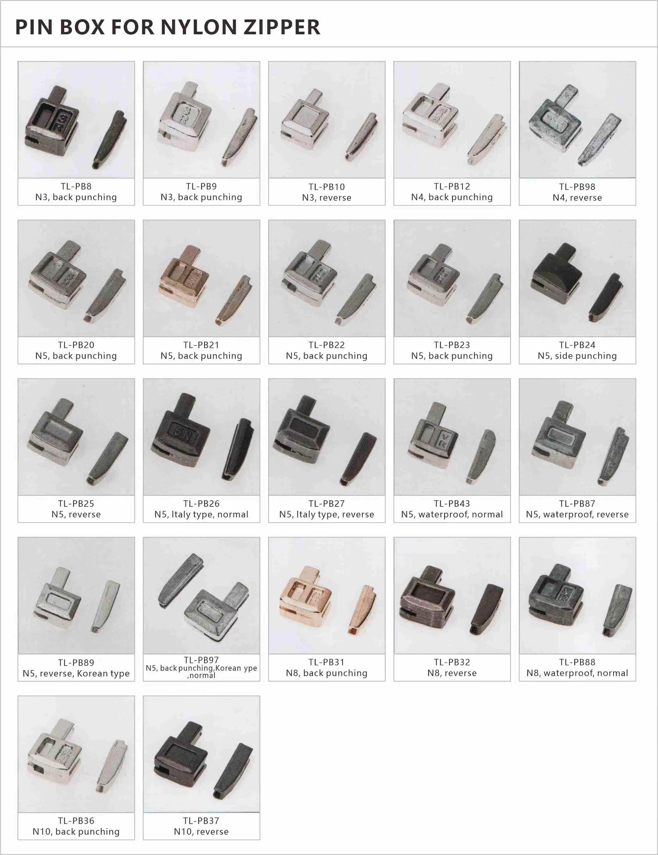 Pin Box For Nylon Zipper